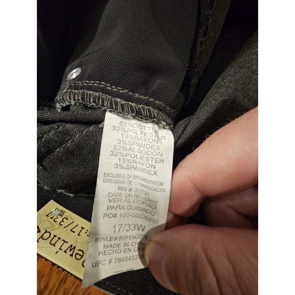 NWT Rewind The Techno Tuck Mid Rise Skinny Pants Jeans Olive Green 17 33W Plus - Picture 6 of 10